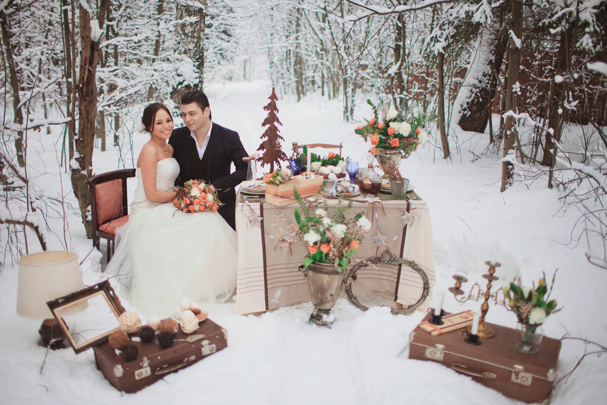 свадьба  зима
