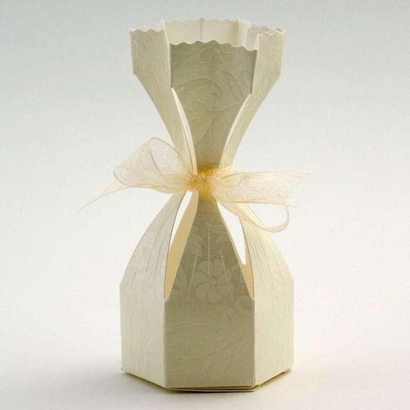 Коробочка "Футляр" для маленького подарка в виде песочных часов белого цвета - фото 989911 1st Class - свадебные пригласительные 