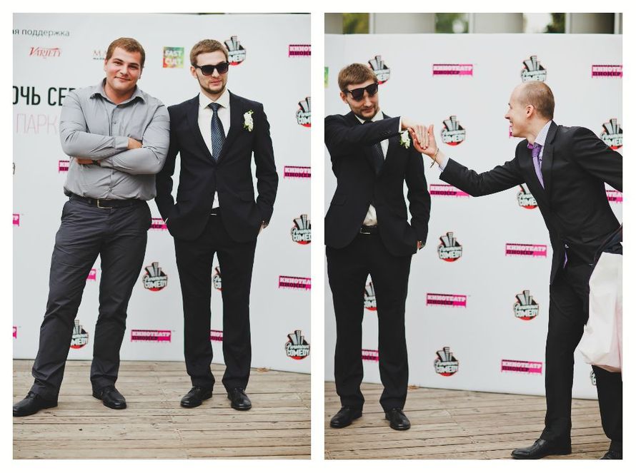 Классический черный костюм жениха "двойка" с белой рубашкой, синим галстуком и с белой бутоньеркой в петлице пиджака, дополненный - фото 1481593 Kookoosh