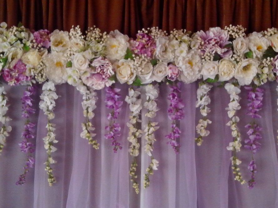 фрагмент свадебной арки в бело-фиолетовых тонах - фото 8630850 Студия декора "Праздничная палитра"