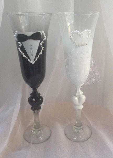 Свадебные бокалы для молодоженов - фото 1240491 Фиеста - свадебные аксессуары и оформление свадьбы