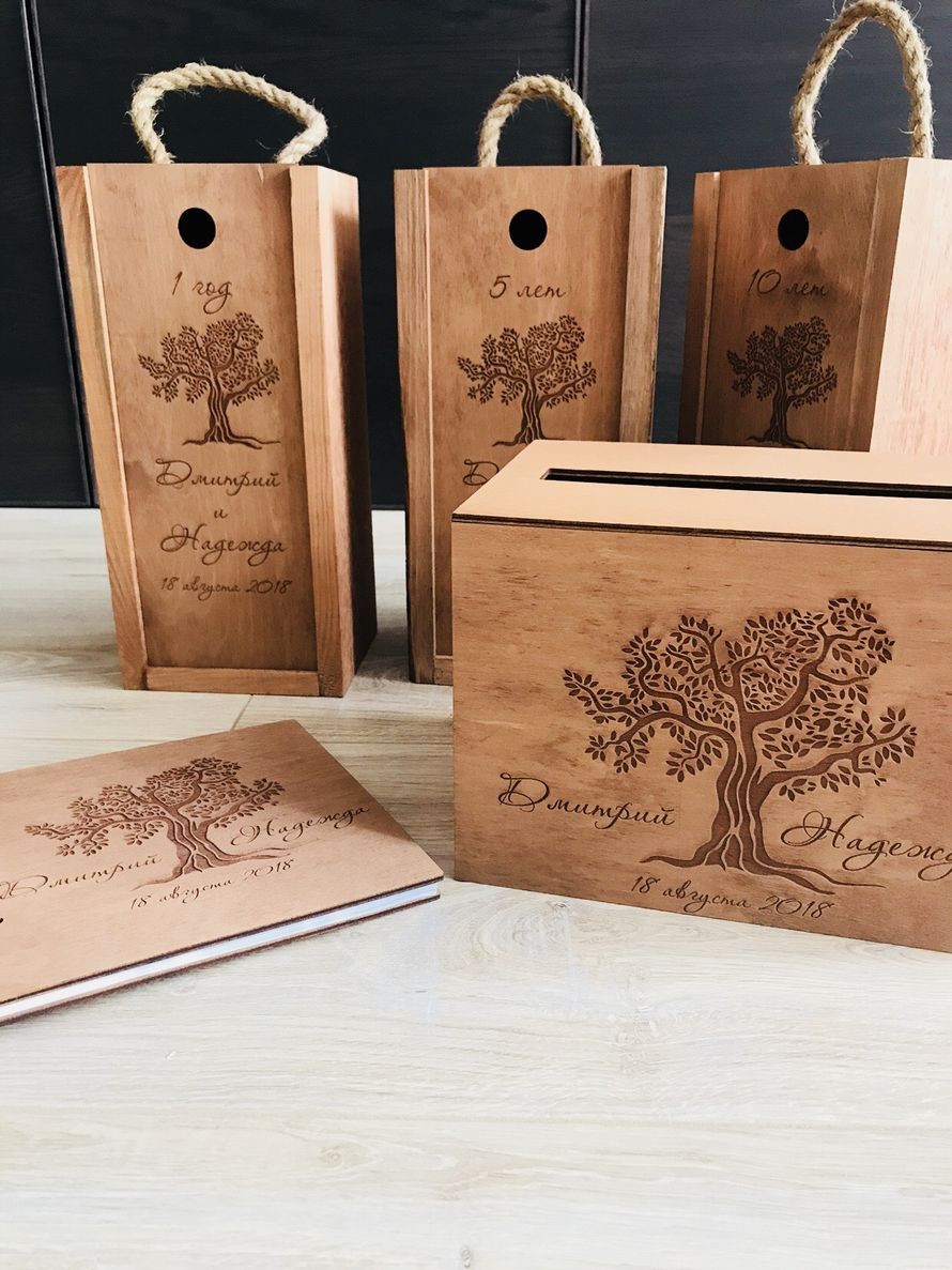 Деревянная коробка для винной церемонии