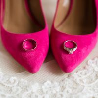 Малиновая свадьба, колечки, туфли