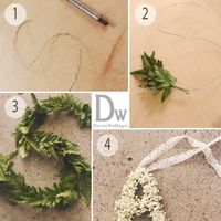 Как сделать буквы из проволоки, листьев и гипсофилы