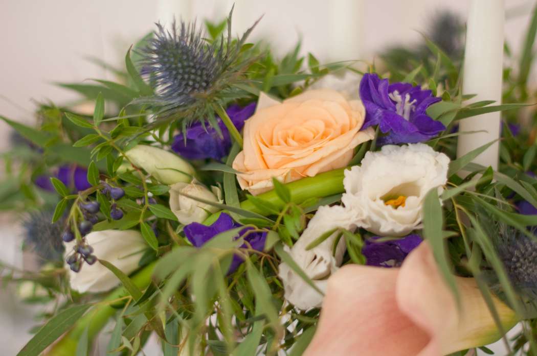 синяя фиолетовая персиковая свадьба - фото 6443082 Студия флористики и декора "Глориоза"