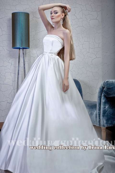 Свадебное платье "Алсу". Атлас кристально белый. - фото 2282546 Свадебный салон "Gelato"