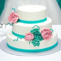бело-бирюзовый торт, торт в цвете Тиффани