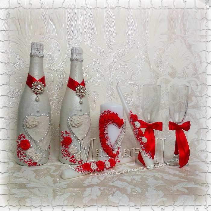 Декор бокалов, бутылок, свечей - фото 15277864 Оформление торжеств "Мандарин"