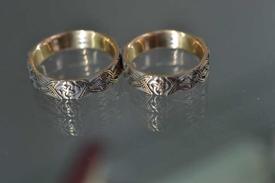 Обручальные кольца из красного золота 585, с чернением и орнаментом "Свадебник" - фото 2311742 Ювелирное ателье Октагон