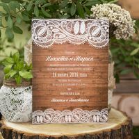 Коллекция "Рустик". Приглашение на свадьбу. Студия "Настя Рай"