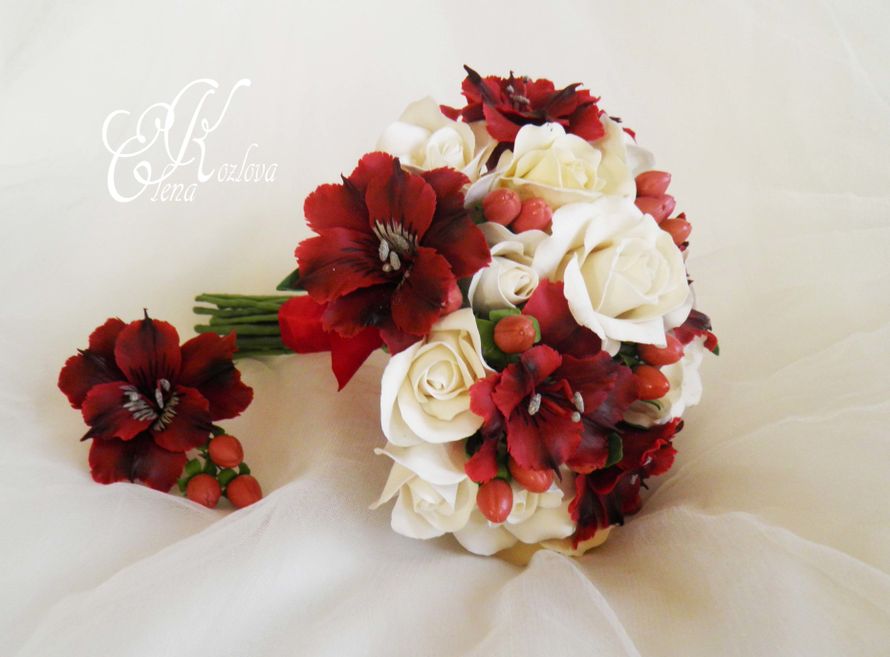 альстромирии с розами - фото 7636908 Свадебные аксессуары от Елены Козловой