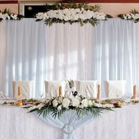 Нежное бело-голубое оформление свадьбы