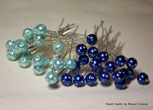 бирюзовые и синие шпильки со стразами, 35 руб за шт - фото 897079 Светлана Мама Клюква - свадебный распорядитель 
