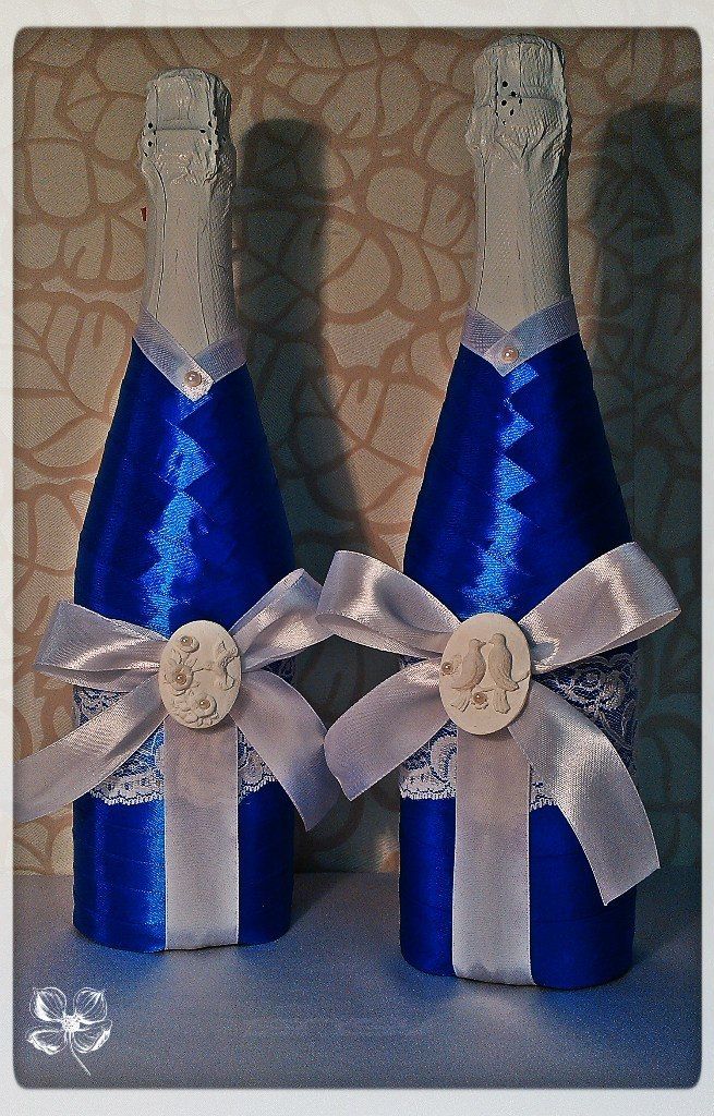 Свадебные бутылки молодоженов - фото 11478618 Студия декора Idea-group