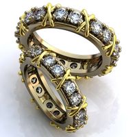 Обручальные кольца с бриллиантами (стиль Тиффани)