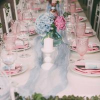 Розово-голубая свадьба
Гортензия и пион
Свадьба в розовых Декор в розовых голубых тонах
Serenity и Rose quartz
Цветное стекло
Шелк