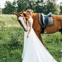 свадебная съемка с лошадьми