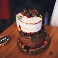 Торт для свадьбы в стиле "Рождественская сказка"