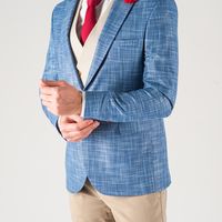 Мужской пиджак голубого цвета