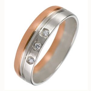 Кольцо из белого и красного золота с бриллиантами Артикул 432-030-304 - фото 12044528 Ювелирная компания Дива
