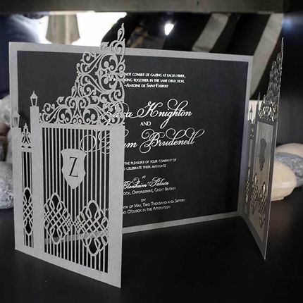 Свадебные приглашения чёрно-белые, цена за 1 шт
