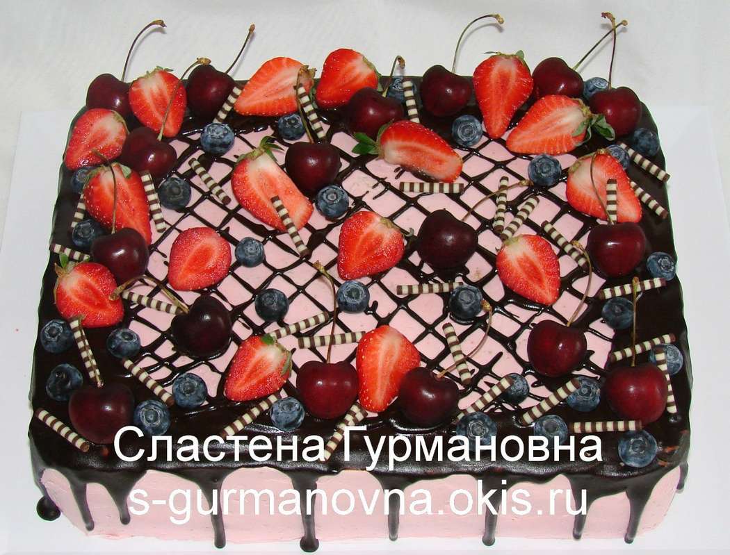 Торт на выпускной в детском саду, 4кг, ягоды, шоколадная глазурь, внутри фруктово-ягодный - фото 14552544 Кондитерская "Торты от Сластёны Гурмановны"