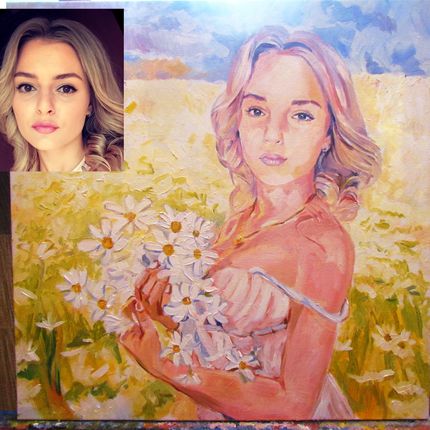 Портрет масляными красками на холсте