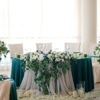 Флористическое оформление стола молодых