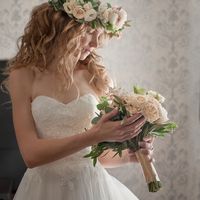 Пудровый букет невесты рустик 2018