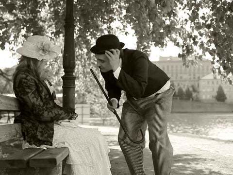 Love story in Chaplin style.