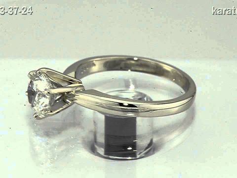 Золотое кольцо с бриллиантом 1.45 карат