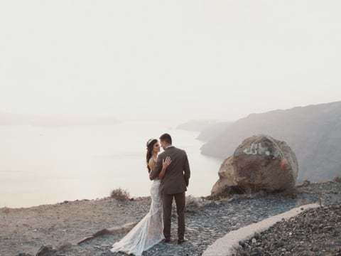 "Happy bride and groom are the best!" Radal & Gayana // Santorini, Greece