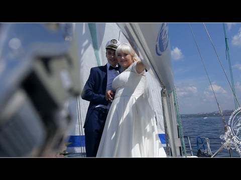 Фрагмент свадебного видео - прогулка на яхте