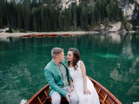 Christine & Pavel [Lago di Braies] Свадьба в Доломитовых Альпах на озере Брайес, Италия.